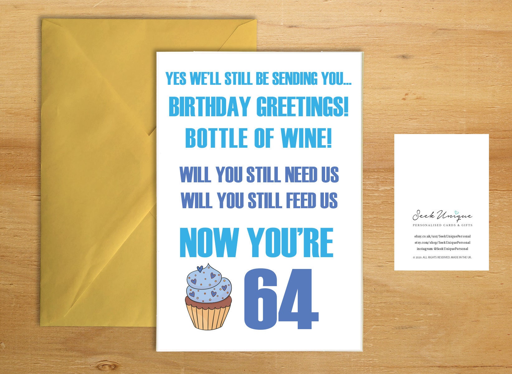 64th Sixty Four Birthday Greeting Card His Her Funny Mum Dad - Etsy 64th Sixty Four Birthday Greeting Card His Her Funny Mum Dad - Etsy