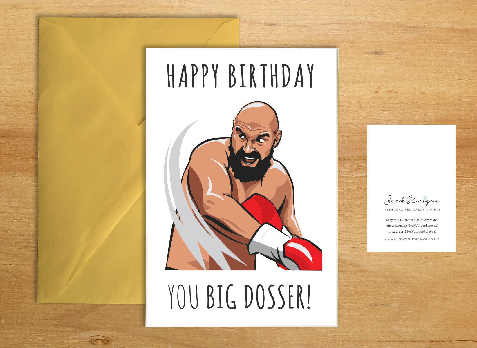 Tyson Fury Boxing Birthday Card Dosser Gypsy King Gift His Joke Funny