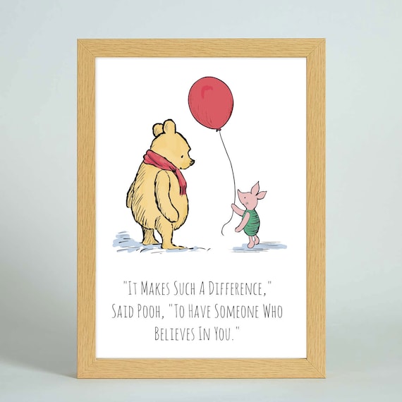 Personalised Winnie Piglet Pooh Quote Print Only Boy Girl Cute Etsy