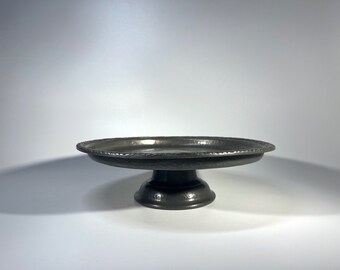 Art Nouveau Footed Tray Made By Liberty & Co., English Hammered Antique Pewter c1910