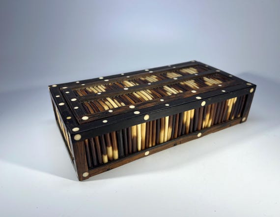 Striking Ceylonese Porcupine Quill Desk Study Box Circa 1920's