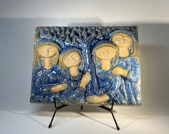 Blue Ladies By Marianne Starck For Michael Andersen. Danish Wall Plaque
