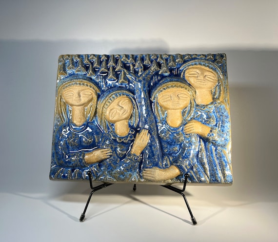Blue Ladies By Marianne Starck For Michael Andersen. Danish Wall Plaque