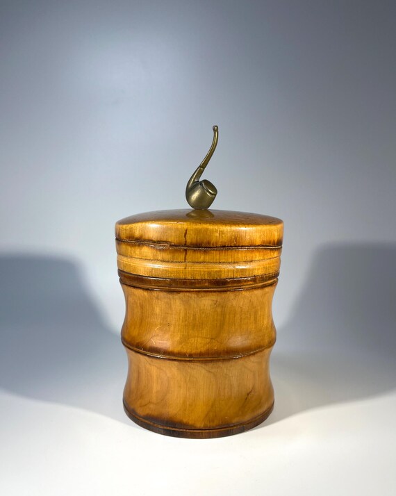 John Player Treen Humidor Tobacco Jar By Macabo, Milan, Italy Circa 1950's