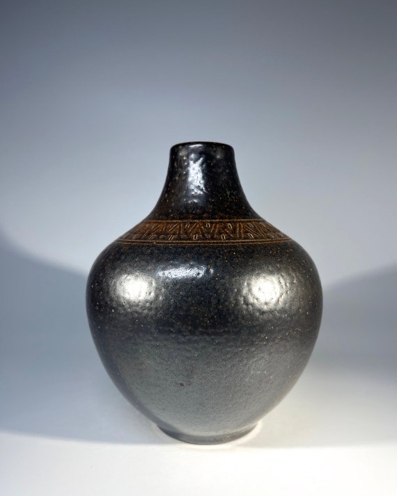 Arthur Andersson For Wallåkra, Sweden, Shaped Stoneware Vase c1950's