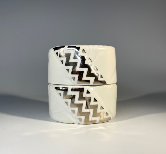 Zenit, Royal Copenhagen Pure White Porcelain and Silver Lidded Pot  #5575