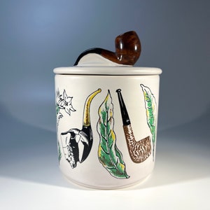 Britain's Best Briar-BBB, Danish Pipe Themed Mid-Century Ceramic Humidor Tobacco Jar