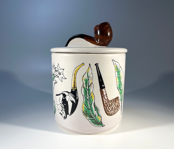 Britain's Best Briar-BBB, Danish Pipe Themed Mid-Century Ceramic Humidor Tobacco Jar