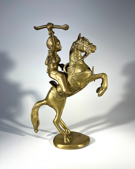Princess Yenenga Of Ouagadougou, On Horseback - Cast Bronze West African Figure