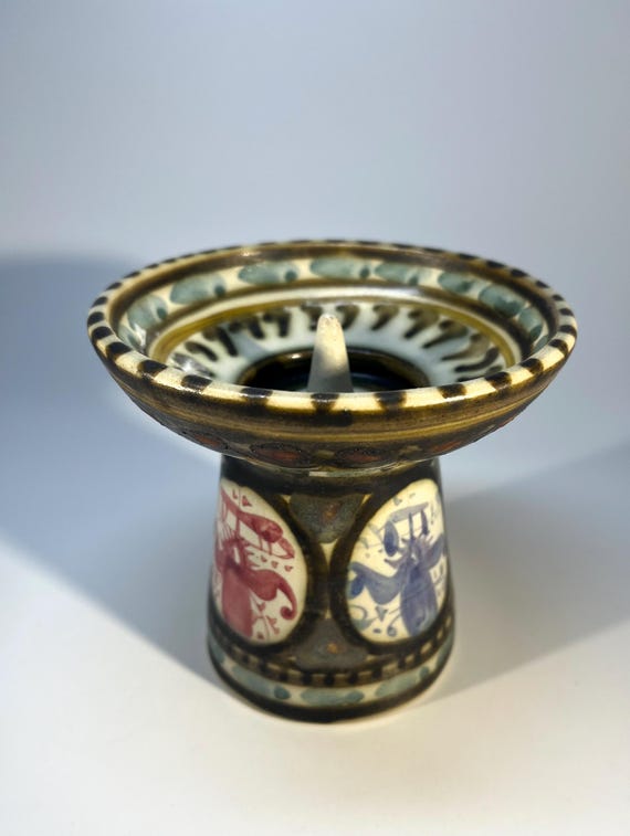 Andre L'Helguen, Keraluc, Quimper, Ceramic French Candle Holder