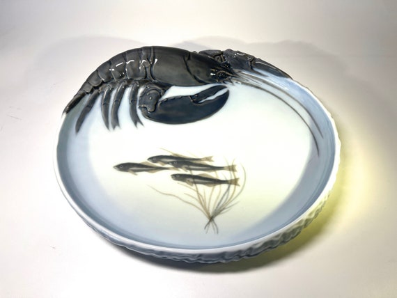 Erik Nielsen Royal Copenhagen Porcelain Lobster and Shoal - Etsy