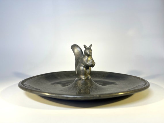 Just Andersen, Denmark 1930s Art Deco Pewter Squirrel Vide Poche  #829