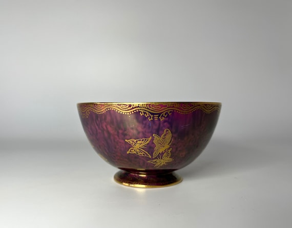 Ruby Wedgwood Ordinary Lustre, Butterfly York Cup By Daisy Makeig-Jones, Circa 1925