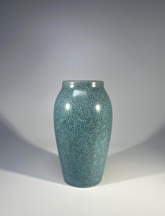 Royal Copenhagen 1959 Turquoise Blue Crackle Glazed Vase  #460/88A