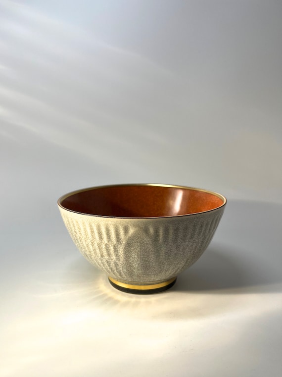 Unmistakable Thorkild Olsen For Royal Copenhagen Terracotta Crackle Glazed Bowl #3431