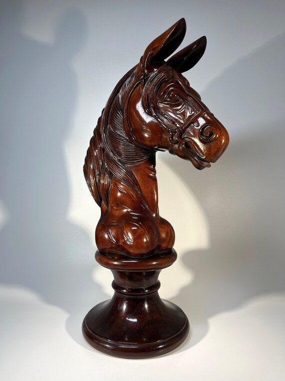 Carousel Galloper's Horses Head Carved Mahogany Bust