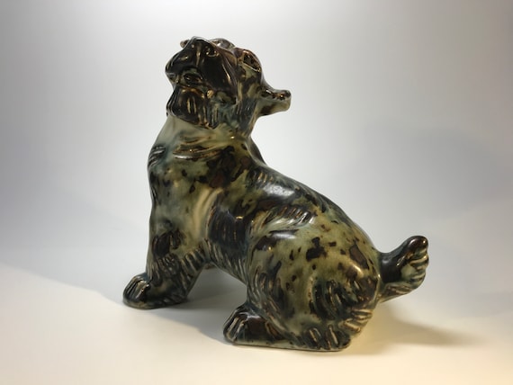 Knud Kyhn For Royal Copenhagen, Denmark, Sung Glaze Stoneware Terrier Dog # 20129