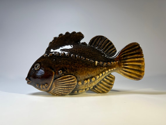 Sven Wejsfelt For Gustavsberg Of Sweden, Glazed Stoneware Fish Figure c1980's