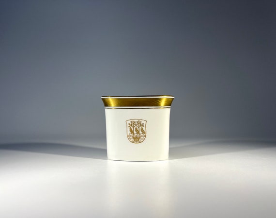 Frederiksberg Coat Of Arms, Royal Copenhagen Porcelain, Gilded Toothpick Holder