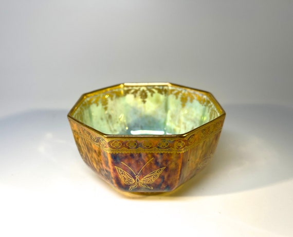 Perfectly Ordinary Lustre Octagonal Scarab Bowl By Daisy Makeig-Jones, Wedgwood, Circa 1920