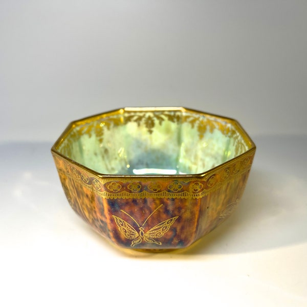 Perfectly Ordinary Lustre Octagonal Scarab Bowl By Daisy Makeig-Jones, Wedgwood, Circa 1920