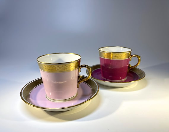 Pair Of Royal Copenhagen Bone China Demitasse Cups And Saucers Circa 1951