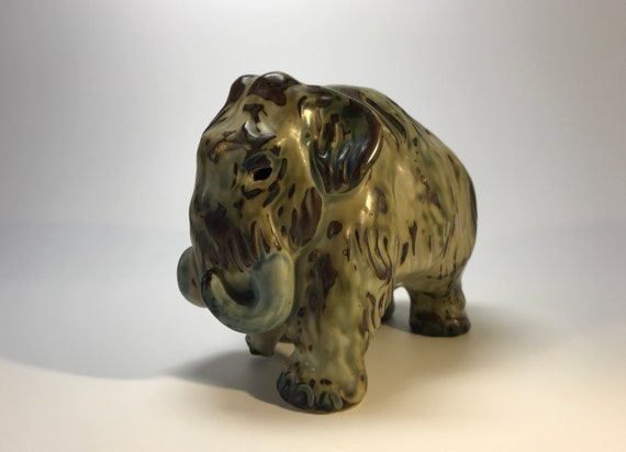 Knud Kyhn For Royal Copenhagen Designed In 1920's Sung Glazed Stoneware Mammoth #20207