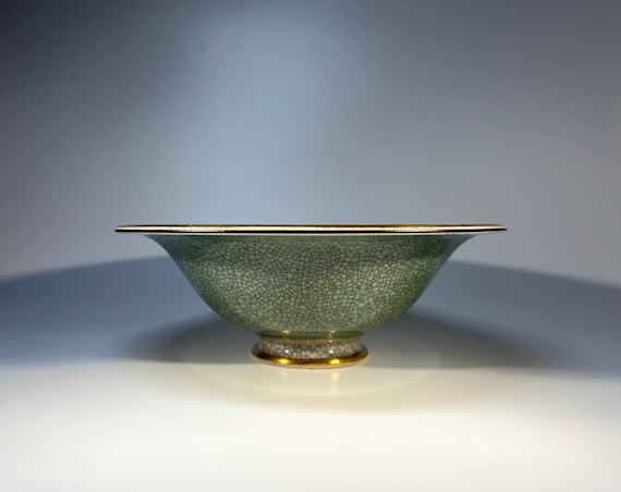 Classic Sage Green, Royal Copenhagen 1955 Crackle Glazed  Bowl #2666