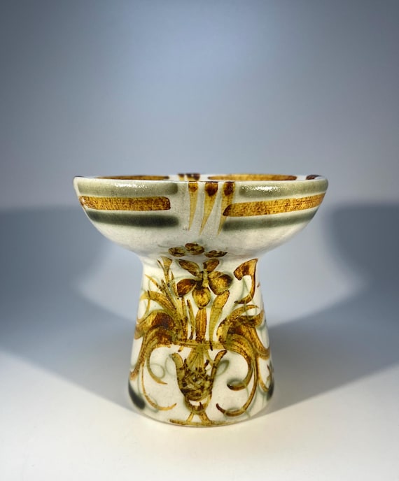 Hand Painted Ceramic Decorative French Candle Holder By Keraluc, Quimper