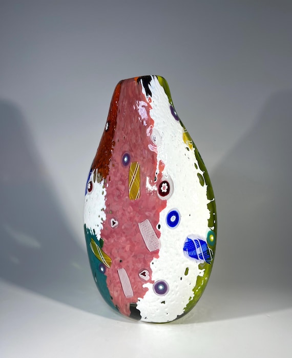 The Rio Vase. Murrine And Zanfirico Art Glass, Mike Hunter, Twists Studio, Scotland c2010