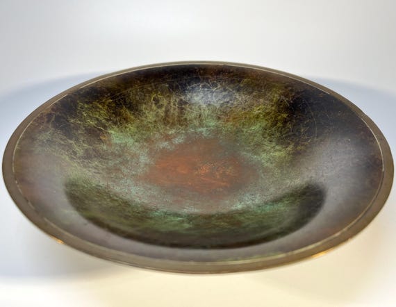 Just Andersen Art Deco Disko Metal Patinated Footed Bowl #LB1385