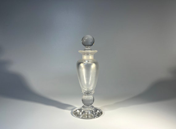 David Wallace, Pearlescent Hand Crafted English Glass Perfume Bottle c1980s