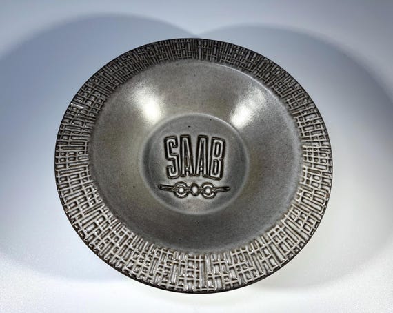 SAAB Automobile Ceramic Dish By Upsala Ekeby, Sweden c1963