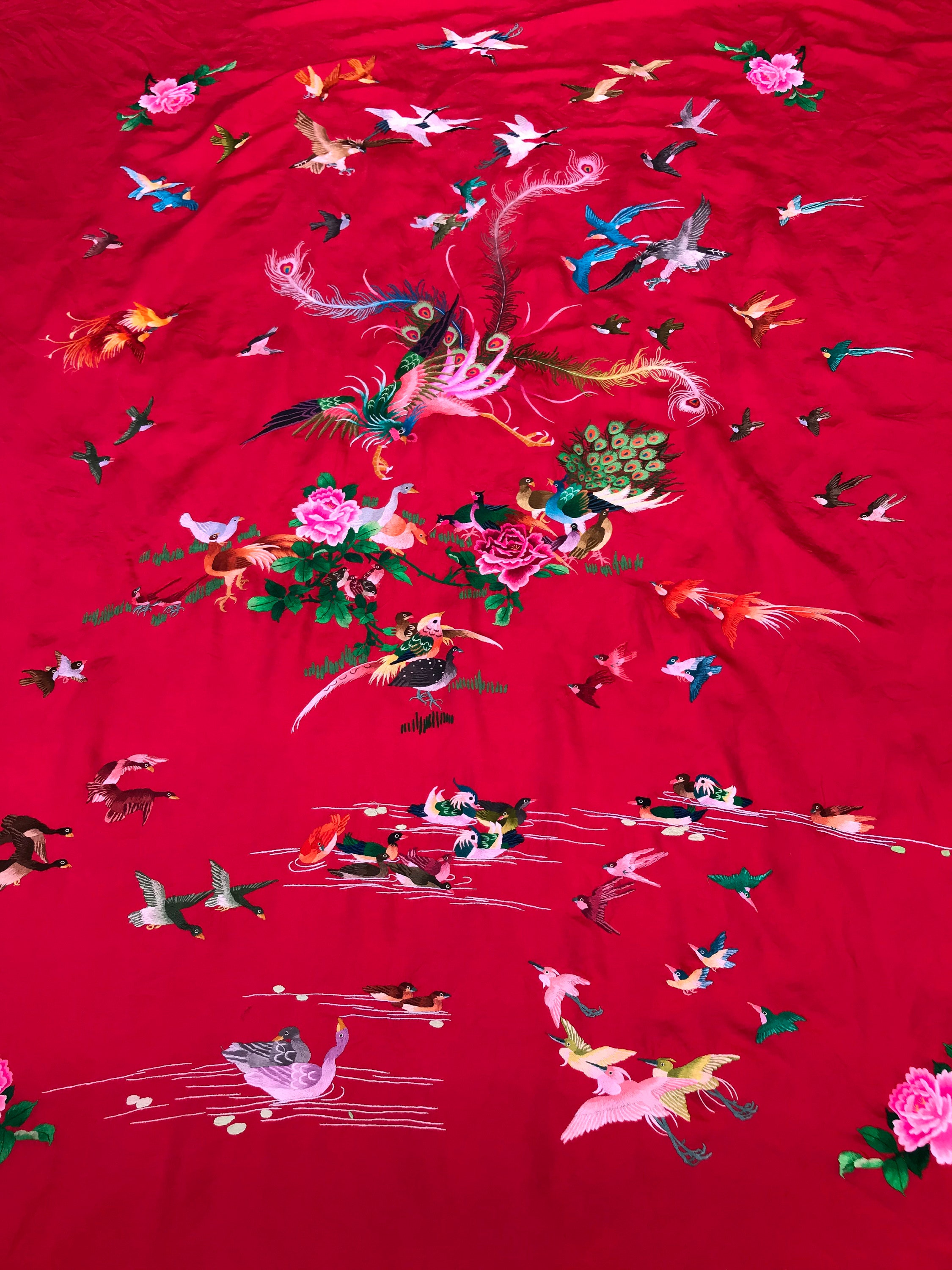 ANTIQUE CHINESE SILK Embroidery Wall Hanging | Etsy