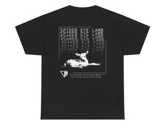 Outlast Trials Unisex Cotton T-Shirt -- SPIDER EYE LAMB (Back Print Version)