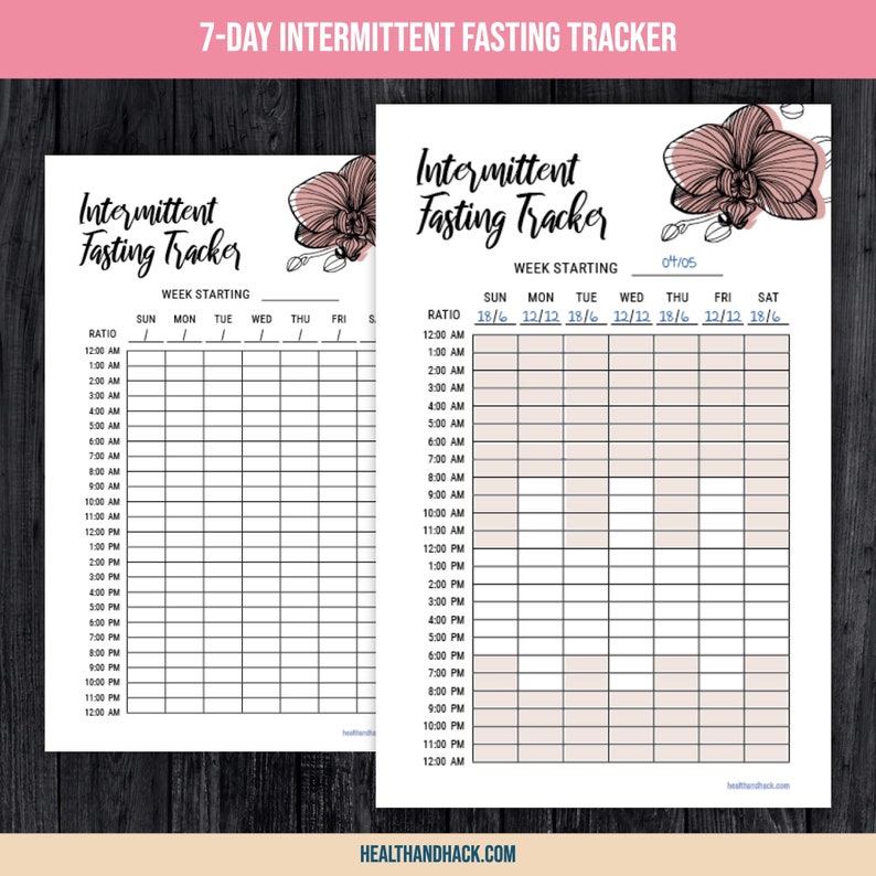 Intermittent Fasting Tracker Weekly Meal Planner Grocery Etsy