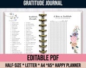Printable Gratitude Journal: Daily Prompts, Floral & Minimalist (PDF)