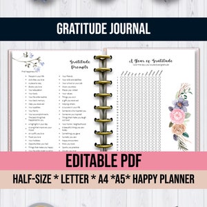 Printable Gratitude Journal | Daily Gratitude Journal | Grateful Journal | Daily Gratitude Journal Printable | Gratitude Journal Digital PDF