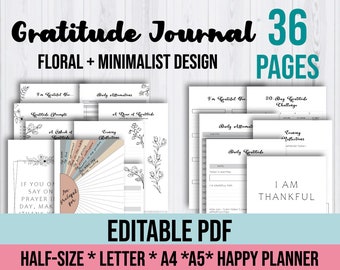 Printable Gratitude Diary | Printable Gratitude Planner | Printable Gratitude Calendar | Printable Gratitude Tracker | Gratitude Log | PDF