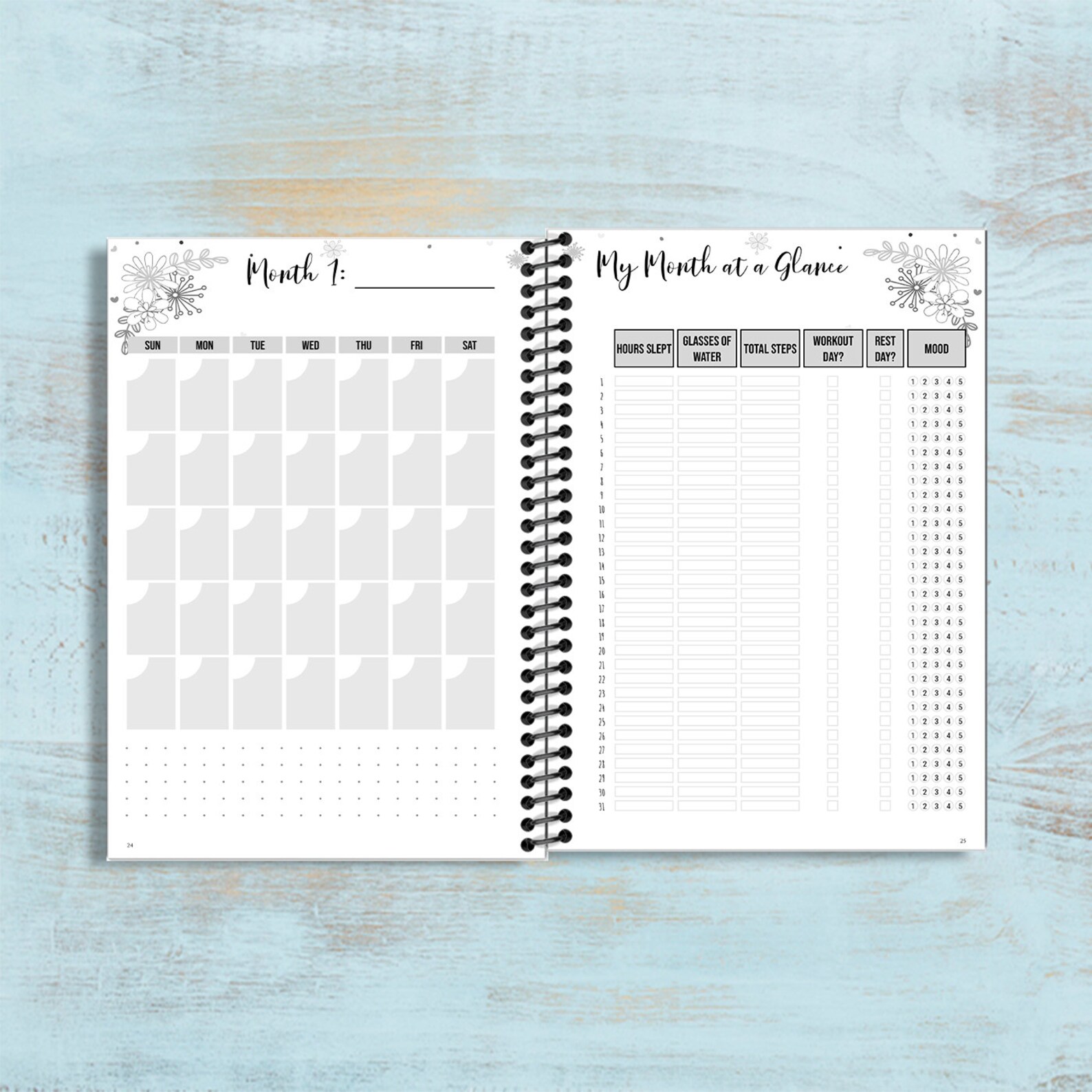 90day Fitness Journal Exercise Log Meal Tracker Habit Etsy