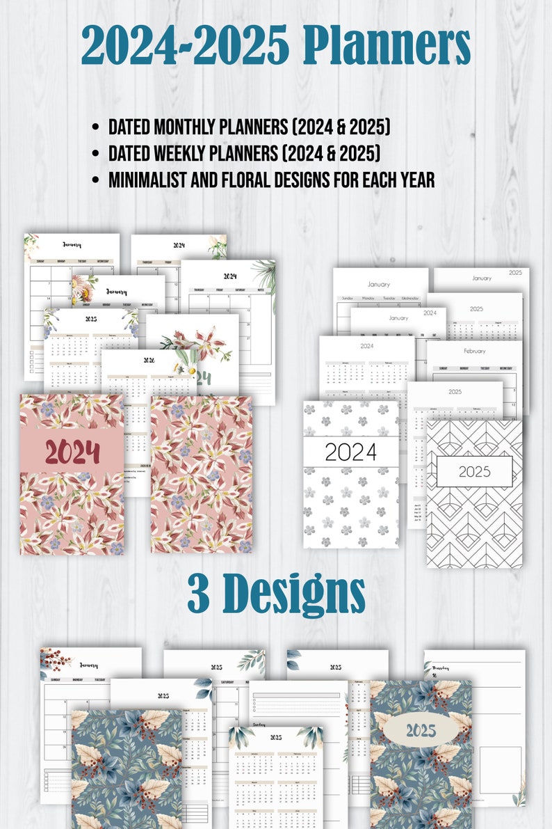 EVERY PRINTABLE Planners in the Shop: Printable 2024 Planner Printable 2024 2025 Planner Printable 2025 Journal Printable PDF image 10