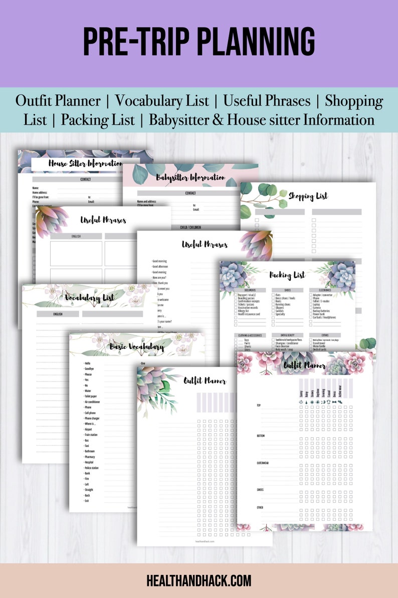 Printable Travel Journal Printable Travel Planner Printable Travel Templates Printable Travel ...