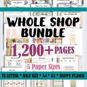 ELKE AFDRUKBARE planners in de shop: kant-en-klare Bullet Journal-bundel, 1200+ sjablonen (digitale download) afbeelding 1