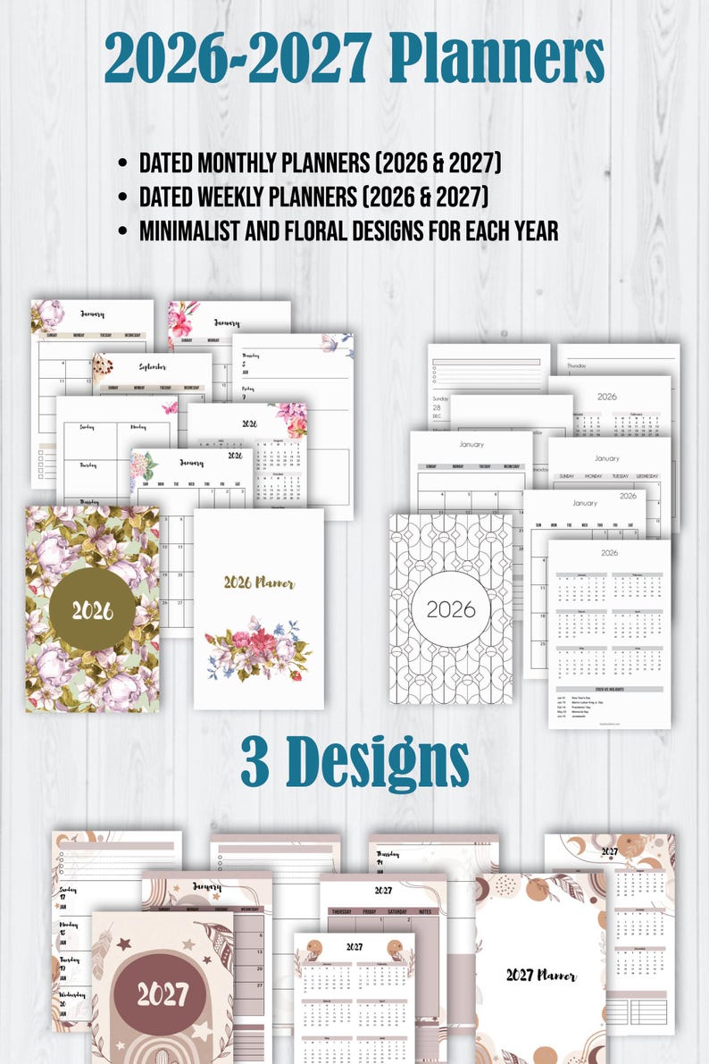 ELKE AFDRUKBARE planners in de shop: kant-en-klare Bullet Journal-bundel, 1200+ sjablonen (digitale download) afbeelding 10