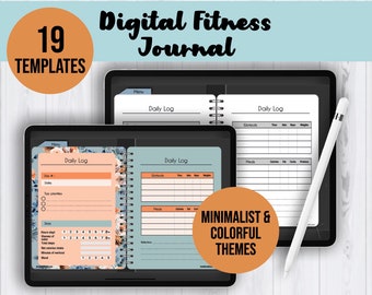 Digital Fitness Journal for iPad * Digital Fitness Planner * Digital Workout Planner * Digital Exercise Tracker * Meal Planner * Templates