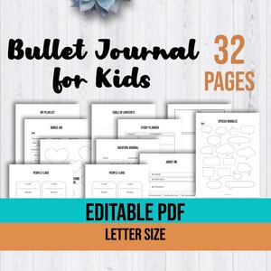 Printable Bullet Journal For Children | Printable Chores Tracker | Printable Routine Tracker | Printable Student Planner | PDF | Minimalist