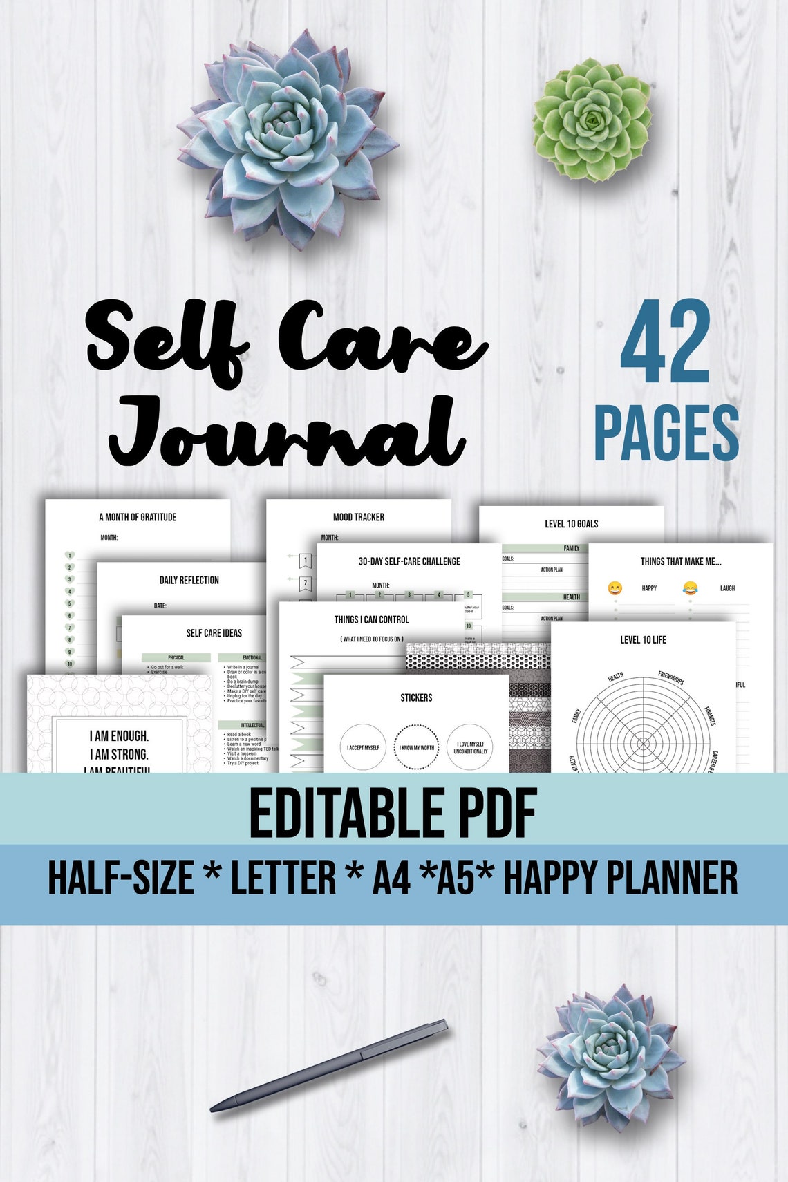 Printable Wellness Journal Printable Self Care Planner - Etsy Australia