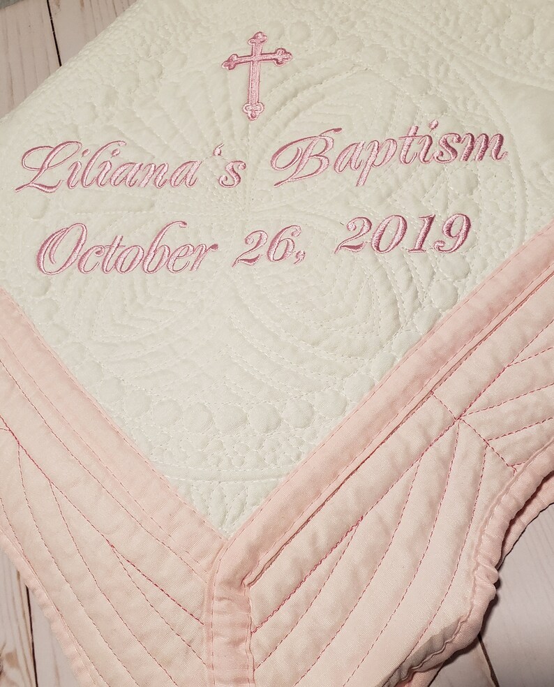 SALE Christening Blanket Baptismal Heirloom Quilt Baby Girl Etsy