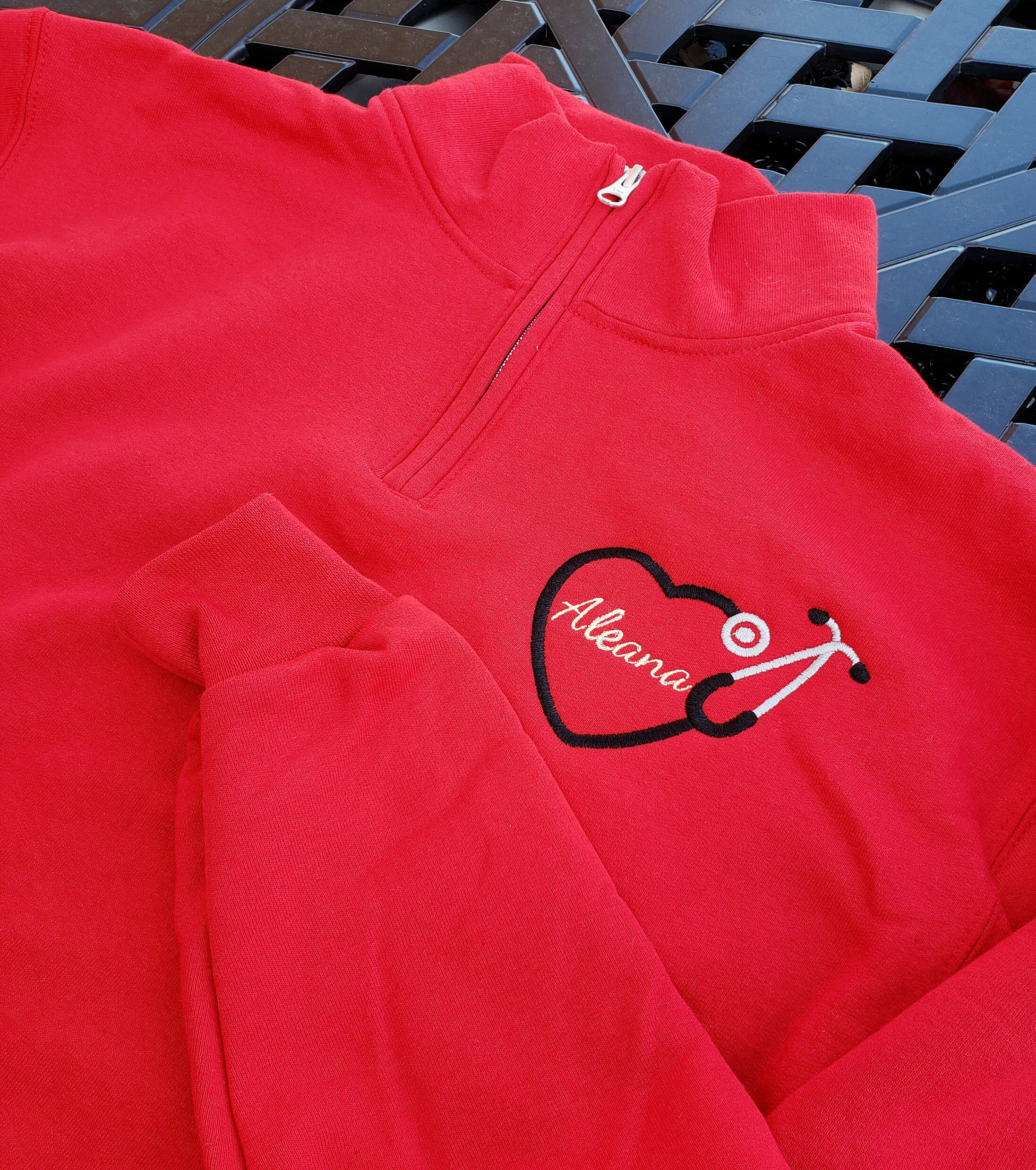 Nurse Stethoscope 1/4 Zip Monogram Sweatshirt Quarter Zip Etsy