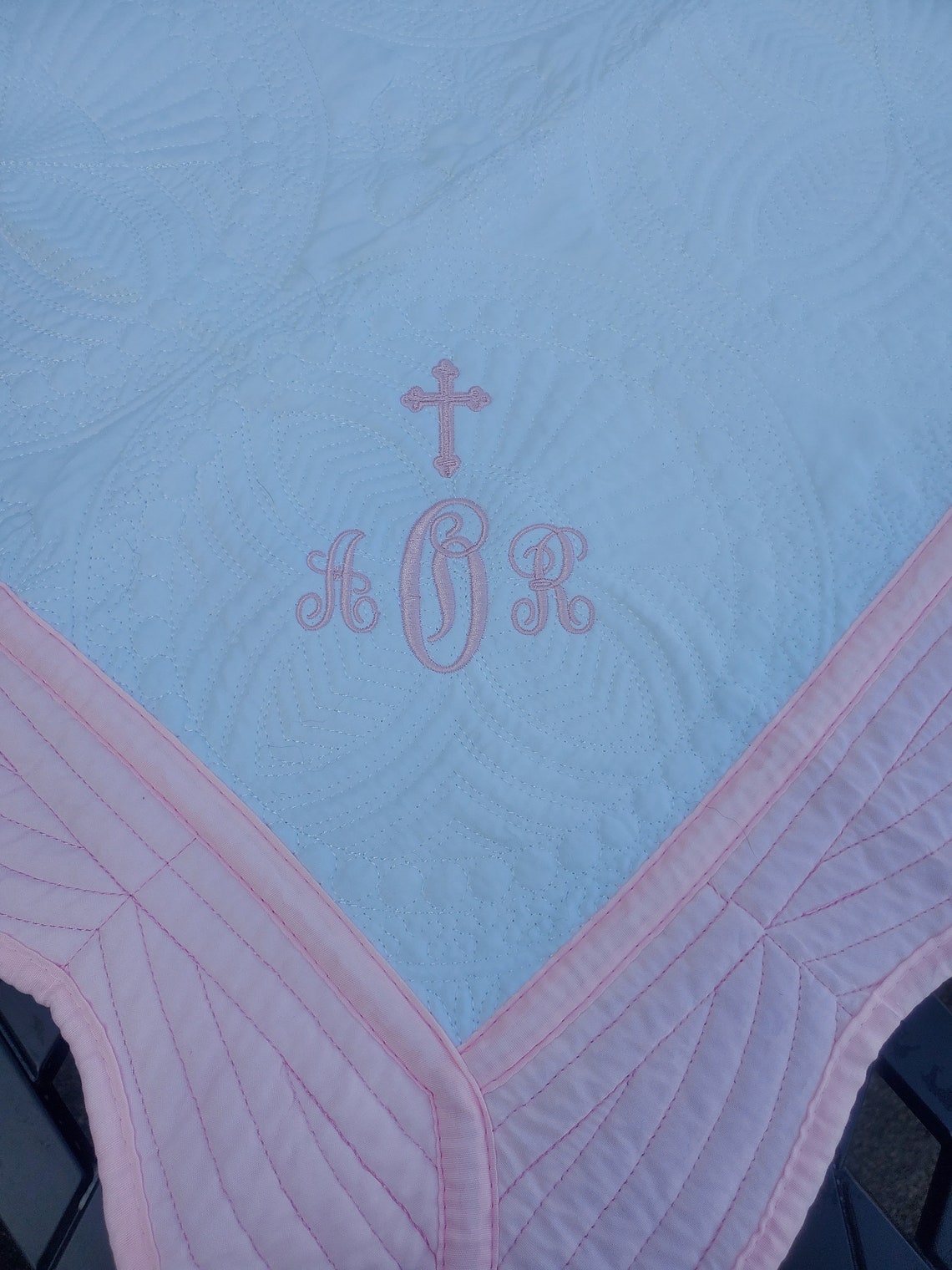 SALE Christening Blanket Baptismal Heirloom Quilt Baby Girl | Etsy